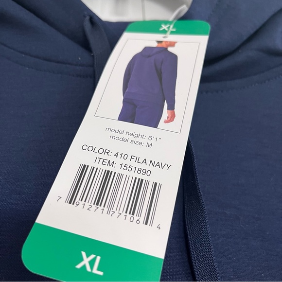 NWT Fila mens hoodie sweatshirt navy blue XL - Picture 4 of 4